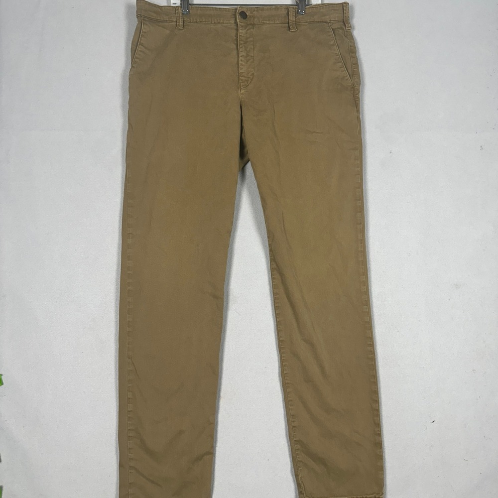 Mavi Edward Jeans Mens 38X34 Tan Straight Fit Casual 5-Pocket Comfort Logo EUC